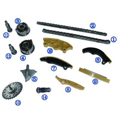Kit de cadenas de tiempo de plástico PA66 / PA46 para Ranger Rover Evoque Petrol PT204 2.0T 17-18