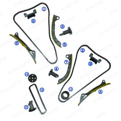 Kit de cadenas de tiempo de plástico PA66 / PA46 para Hyundai Genesis G80 V8 G8BE 5.0L17-20