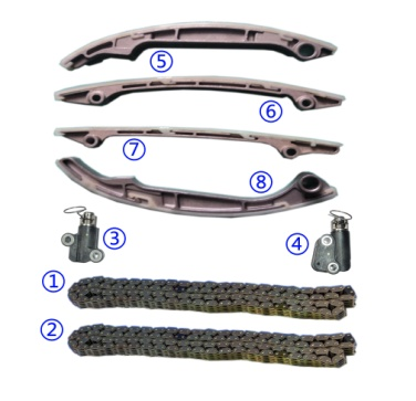 Kit de cadena de distribución de plástico PA66/PA46 para INFINITI QX56 VK56DE V8 5.6L 5552cc 04-06