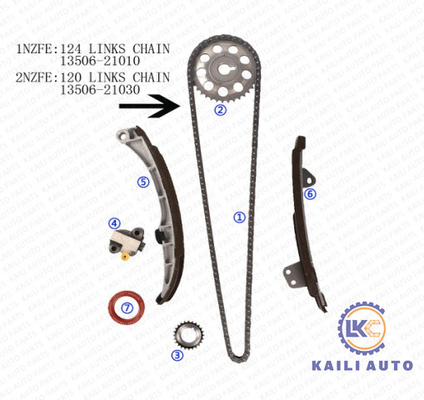 Cadena variable de la sincronización del motor de la correa dentada 13506-21010 124L 13540-21010 de TOYOTA COROLLA