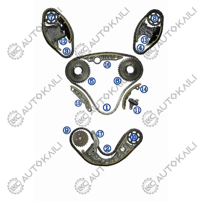 El equipo de la cadena de tiempo para AUDI/VW AUDI A4 B8 ((8K2) CAPA/CCLA/CCWA 3.0T 07-12 059109229J 106L