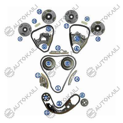 Kit de cadena de tiempo para AUDI/VW CPAA/CVBA/CLXA AUDI A8L 4H8 150KW 2.5L 09-14 A6L 4X8/C7 140KW 2.5L 10-15 06E109465BC 108L
