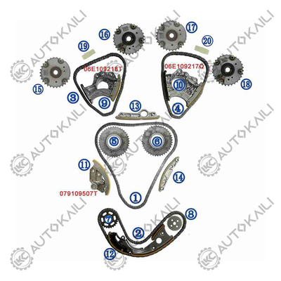Kit de cadena de tiempo para AUDI / VW A8 4E8 BDX 154KW 2.8FSI 07-10 06E109465BC 108L