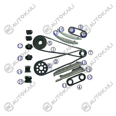 Kit de cadena de distribución de plástico PA66 / PA46 para FORD Mustang 281Cu. V8 GAS DOHC Gasolina 4.6L 01-02