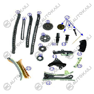 Kit de cadenas de tiempo de plástico PA66 / PA46 para LR3 245Cu. In. V6 GAS gasolina 4.0L 05-07