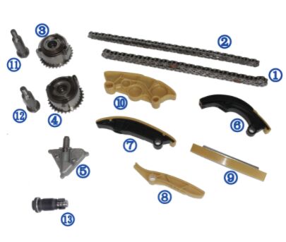 Kit de cadenas de tiempo de plástico PA66 / PA46 para Ranger Rover Evoque Petrol PT204 2.0T 17-18