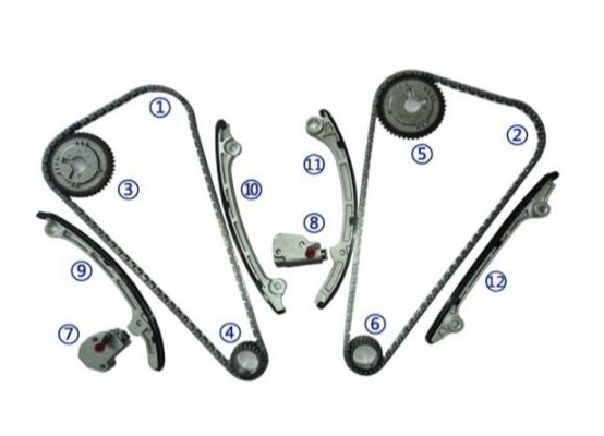 Kit de cadenas de tiempo de plástico PA66 / PA46 para INFINITI FX45 VK45DE V8 4.5L 03-08