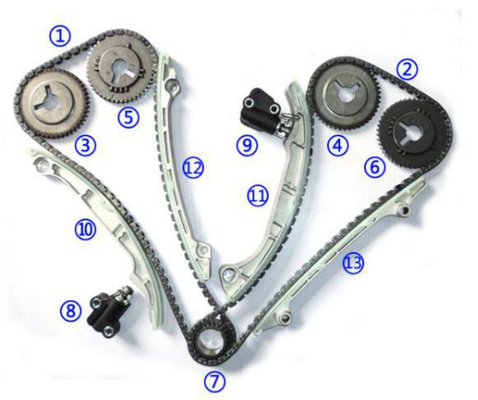 Kit de cadena de distribución de plástico PA66/PA46 para INFINITI QX56 VK56DE V8 5.6L 5552cc 04-06