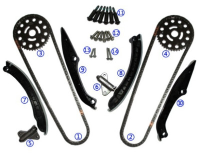 La cadena Kit For NAVARA de la sincronización ESCOGE ENCIMA DE V9X V6 228HP 3.0L 2010,5 - 43960R diesel 06CT.K-1-114L 43960R 43960R 8200854971