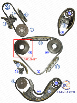 CASA de cadena CEXA 059109229J 106L 057109218K de VW PHAETON TOUAREG 3.0T CATA de la asamblea de la sincronización de AUDI 2.7L CANA