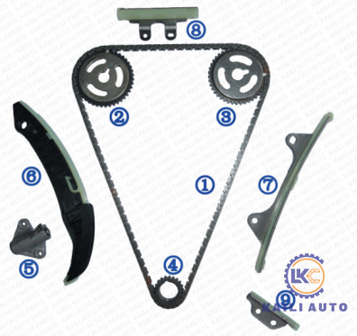 Equipo de cadena que mide el tiempo para el motor i10 (PA) de HYUNDAI/KIA i10 (IA) i20 (GB) i20 (PB PBT) G4LA 1.2L 08-10 24321-03000 9*160L