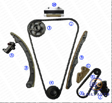 Equipo de cadena que mide el tiempo para el motor K24A1 K24A2 K24Z 2.4L DOHC 14401-PPA-004 176L de TSX del elemento del elemento CR-V ACURA de Honda Accord